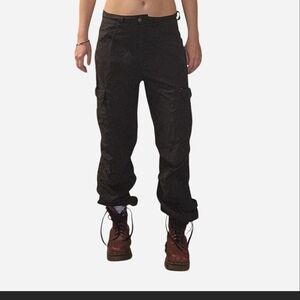 Men's Black Cargo Pants with Utility Pockets